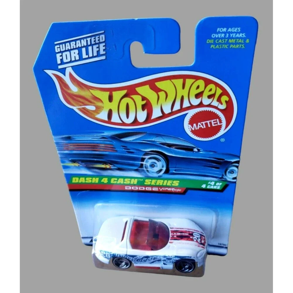 VTG 1998 Hot Wheels DODGE VIPER RT/10 Pearl White #724 DASH 4 CASH SERIES 4/4 SB